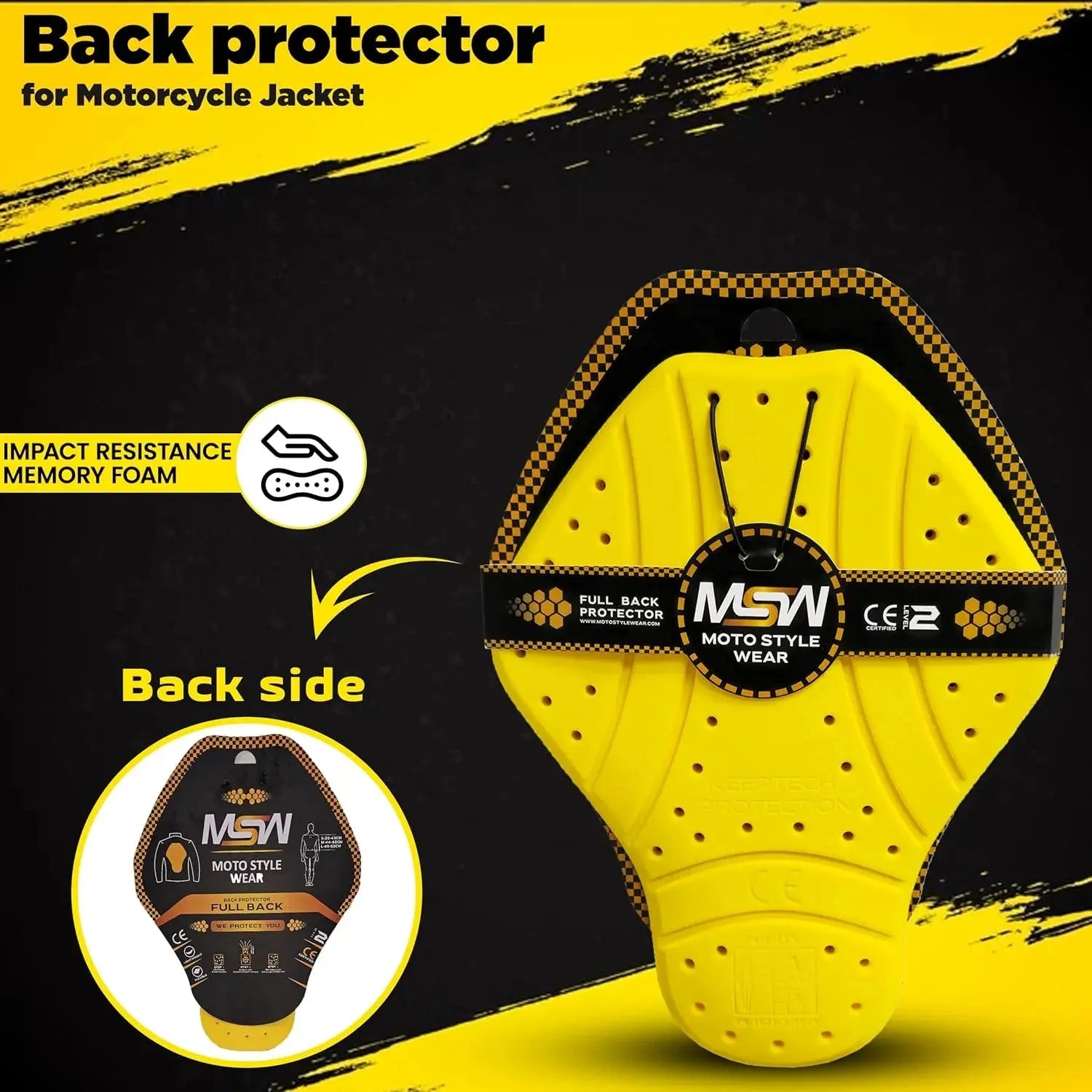 CE-2 Center Back Protective Pad Moto Style Wear