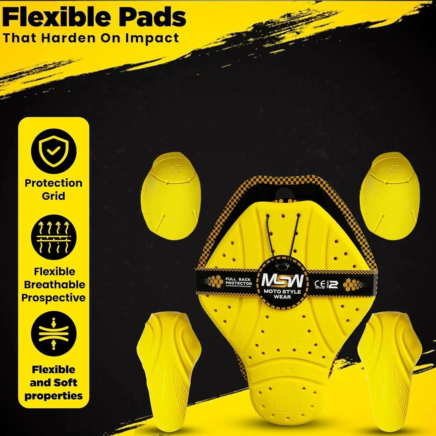 Rider Armor Back Spine Protective Pad Moto Style Wear