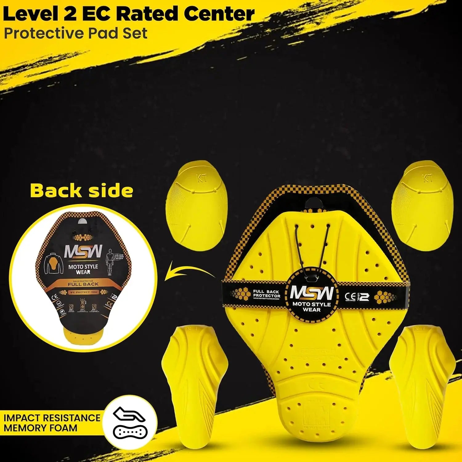 Rider Armor Back Spine Protective Pad Moto Style Wear