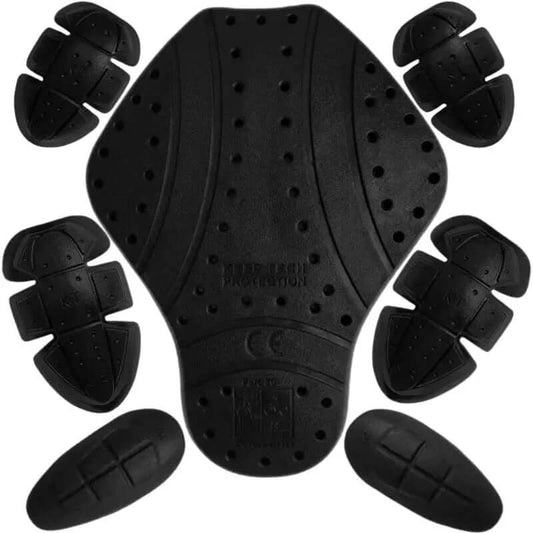 CE 1 Rated Protective Pads Set Center-Back, Shoulder, Elbow, & Hip