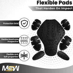 CE 1 Rated Protective Pads Set Center-Back, Shoulder, Elbow, & Hip
