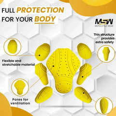 CE-2 Rated Protective Pads Set for Center-Back, Shoulder, Elbow, and Hip