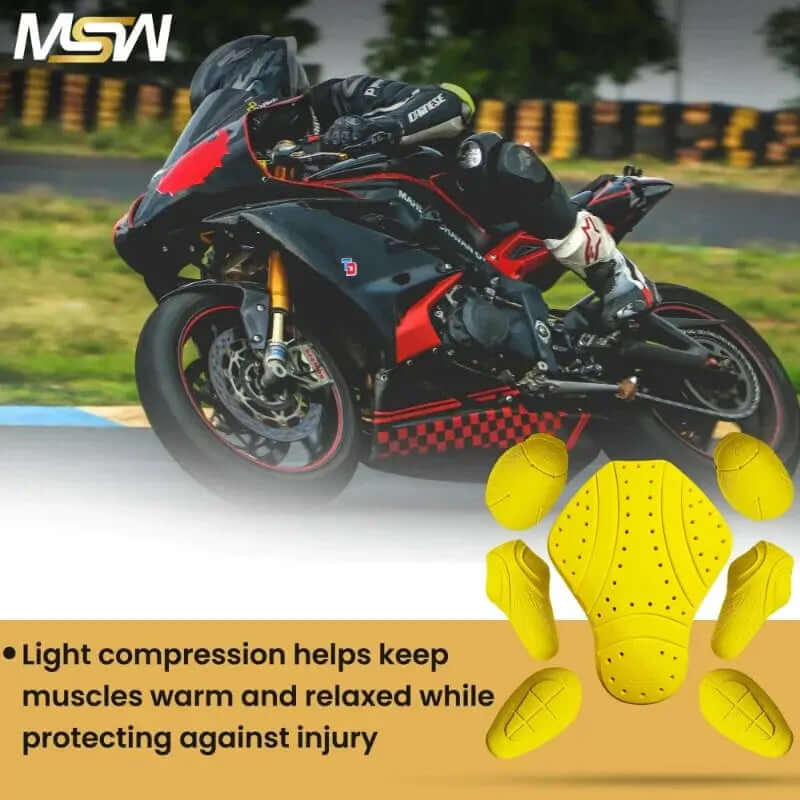 CE-2 Rated Protective Pads Set for Center-Back, Shoulder, Elbow, and Hip