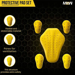 CE Level 1 (Back, Shoulder, & Elbows) Armor Pad Inserts For Motorcycle Jackets (5 PC)