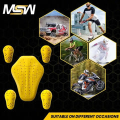 CE Level 1 (Back, Shoulder, & Elbows) Armor Pad Inserts For Motorcycle Jackets (5 PC)