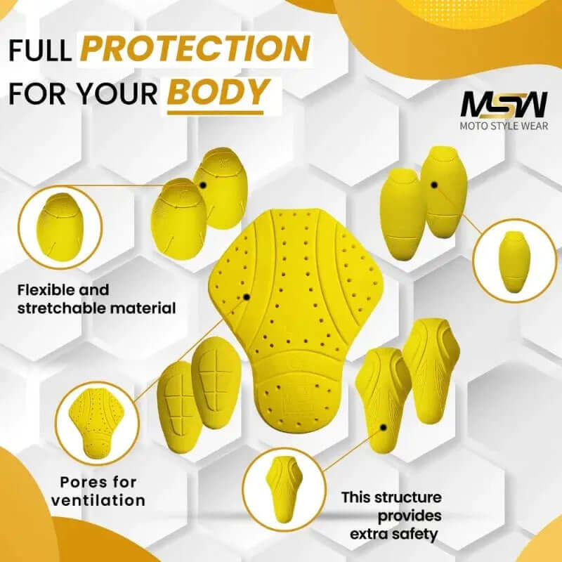 CE Level 2 Certified Armor Pad Set (Back, Shoulder, Thigh, Knee and Elbow)