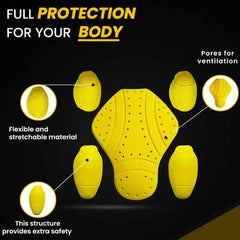 CE Level 2 armor pad set (Back, Shoulder and Elbows armor inserts) for motorcycle jacke