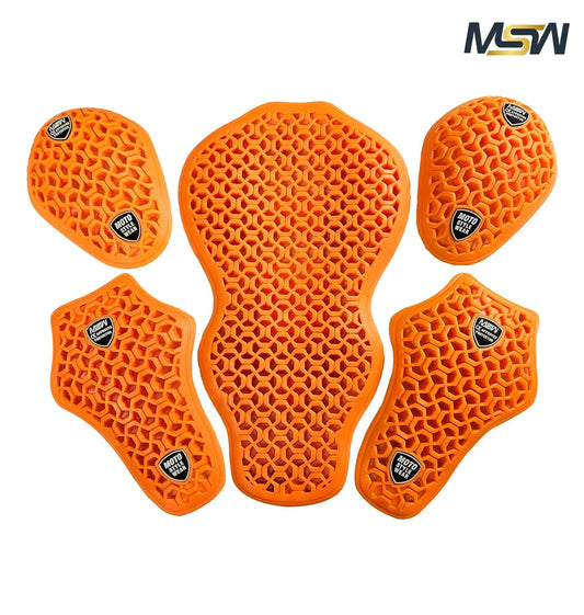 5 PC - CE Level 2 Certified Armor Pads, Level 2 Approved Back, Shoulder and Elbows Armor Protector Inserts for Motorcycle Jackets.