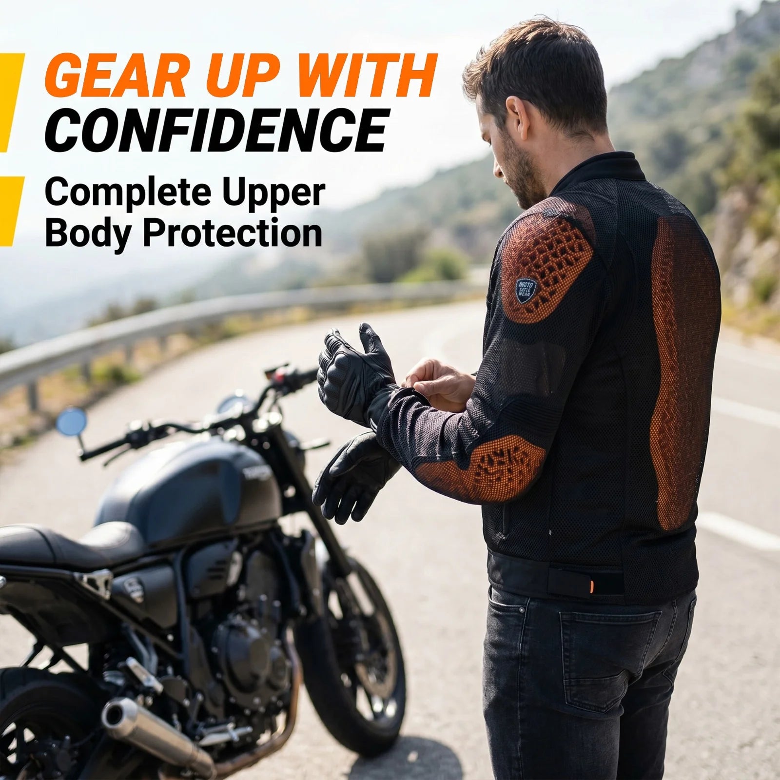 motorcycle protective gear set rcycle Armor Back Pad Elbow and Shoulder Protection Pads Set