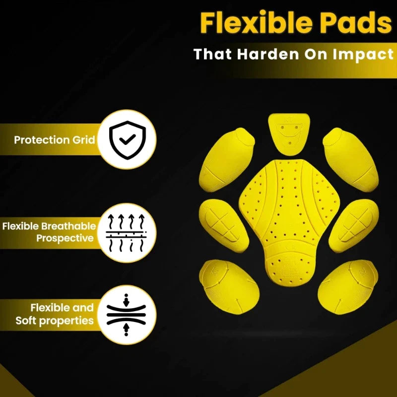 CE- Level 2 Certified Armor Pads Set for Shoulder, Knee, Back, Elbow, and Hip